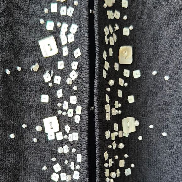 Wallis Black and White Cardigan Sweater with Embellished Design Size 14 - Picture 8 of 9